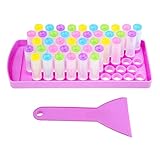 Kare & Kind Lip Balm Crafting Kit - Easy Lip Balm Filling Tray and Spatula - 50 Empty Lip Balm Tubes with Caps (10x5 Colors) - 3/16 Oz (5.5 ml) - 50 Writeable and 50 Printed Stickers - M