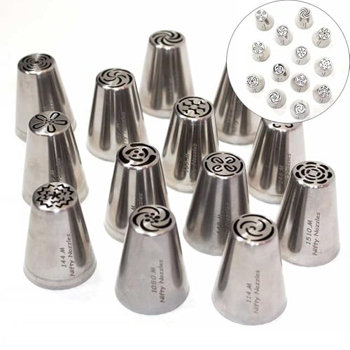 Nifty Nozzles Mini Russian 13 pc Piping Tip Set, Sugar and Crumbs