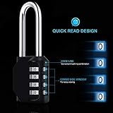 3 Pack 2.6 Inch Long Shackle Combination Lock, Diyife 4 Digit Outdoor Waterproof Padlock, Plated Steel Combination Clasp & High Security for Fence, Schools, Gyms, Sports Locker, Black