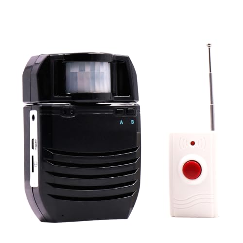 Waytronic PIR Infrared Motion Sensor Activated Sound Player Loudspeaker Alarm Motion Detector for Door Greeter Welcome Guests Entry Alert and Sales Advertising, (Black)