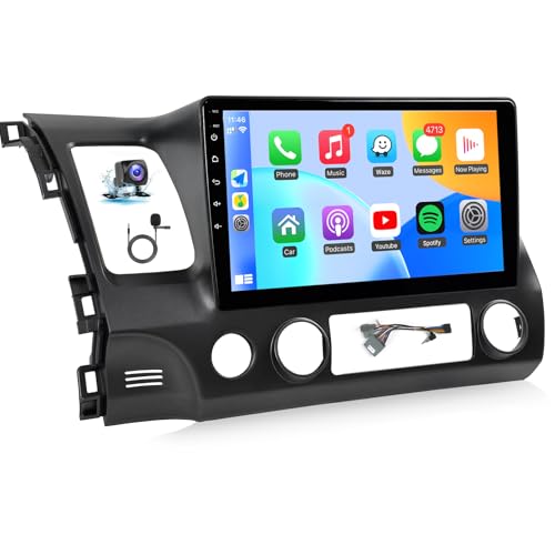 Naifay Android Car Sereo for Honda Civic 2006 2007 2008 2009 2010 2011 Radio, 10.1 inch Touch Screen for Honda Civic Car Radio with Carplay Android Auto Bluetooth WiFi GPS SWC Backup Camera