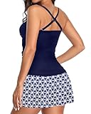 Talisea Womens Tankini Bathing Suits with Skirt Two Piece Tummy Control Swimsuits Ladies Swimwear Blue Star M