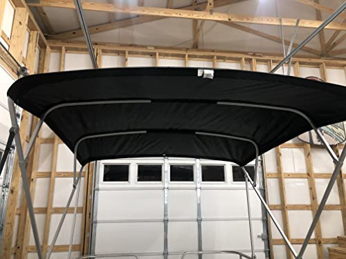 Replacement Bimini Top Canvas with Boot, Black 10' Long x 8.5' Wide, 16oz, 4 Bow, fits 97-103" Wide, Zippered Sleeves