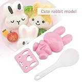 Sushi, Rice Rabbit,Sushi Rice Food-grade PP Cartoon Pattern Sushi Rice Ball for Baby Kids Meal Hiking Egg Sushi Rice Decorating Fondant Cake Tool Cookery