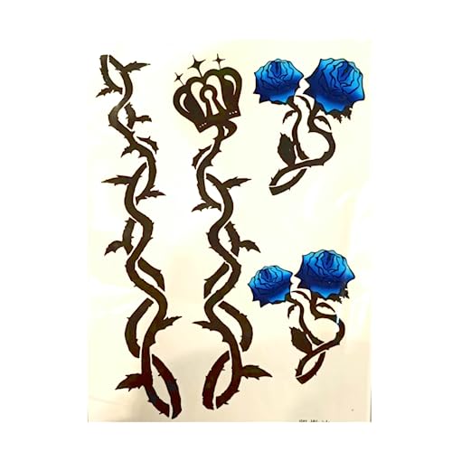 Anime Cosplay Tattoo Blue-Rose Temporary Sticker(A)