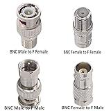 Boobrie 4PCS F Type to BNC Connector Kit F to BNC Male/Female to F Male/Female Converter BNC to F RG6 RF Coax Connector for CCTV Video Application Radio Antenna RG11/ RG6/RG59/RG58/SDI/HD SDI