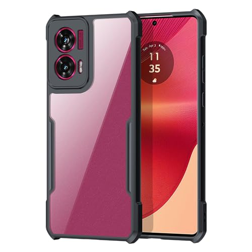 Ltezixal Case Compatible with Motorola Edge 50 Fusion, [Droproof] [Sweat-Proof] [Fingerprint-Proof] Shockproof Protective Phone Case Fits Motorola Edge 50 Fusion,Black