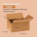 AVIDITI Small Shipping Boxes 9"L x 6"W x 4"H (100-Pack) Heavy Duty Corrugated Cardboard Boxes for Packing, Moving & Storage, Strong Wholesale Bulk Boxes for Home or Business