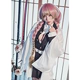 Vibsion Mitsuri Cosplay Costume Mitsuri Kanroji Kimetsu no Yaiba Cosplay Outfit Kimono Uniform Full Set Halloween XL