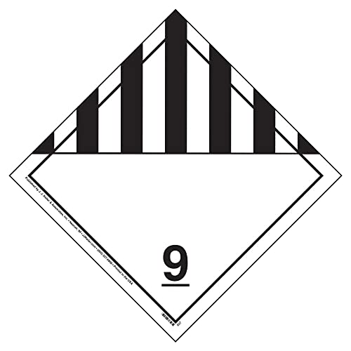 Class 9 Miscellaneous Placard, Worded 25-pk. - 10.75" x 10.75" Removable Self Adhesive Economy Vinyl for Short-Term Applications, DOT Hazmat Compliant, J. J. Keller & Associates, Inc.