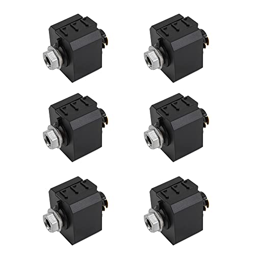 KAYYELAMP Set of Six H-Type Single Circuit 3-Wire Track Adapter Light Fittings Track Accessories Standing Finish for Stage Lighting DIY Halo System Compatible Parts Black Tracking Connectors