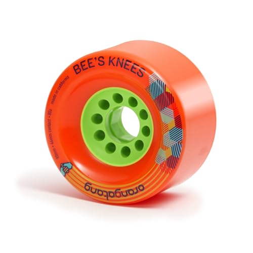 Orangatang Bee's Knees 90mm 80a Longboard Wheels for Smooth Commuting, Urban Cruising, DIY Electric Skateboards, Eboards (80a Orange, Set of 4)