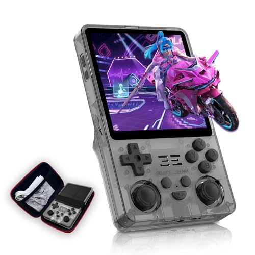 2025 Retro Handheld Game Console – 4-Inch IPS Screen, 5000mAh Battery for 10-Hour Playtime, Supports Multiplayer & TV Output, Includes Protective Case – Black