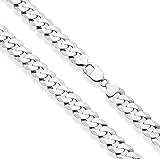 Miabella Italian Solid 925 Sterling Silver 12mm (1/2 Inch) Diamond-Cut Cuban Link Curb Chain Necklace For Men Made in Italy (22 Inches (Small))