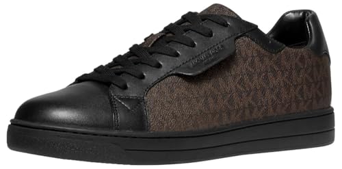 Michael Kors Men's Keating Lace Up Sneaker Trainer, Brown/Black, 8