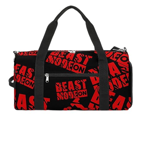 Beast Mode On Sports Gym Bag With Shoes Compartment Lightweight Duffel Carryon Overnight Travel Pack