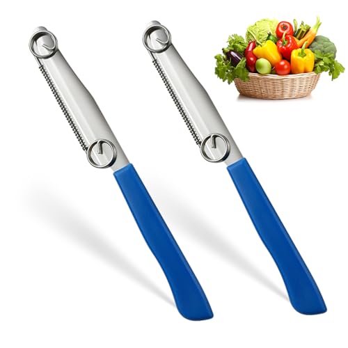 Quick Slicing Knife, 2025 New 3 in 1 Multifunctional Fruit Peeling Knife with Removable Spring, Kitchen Household Sharp Stainless Steel Fruit and Vegetable Fruit Slicing Knife (2pcs)