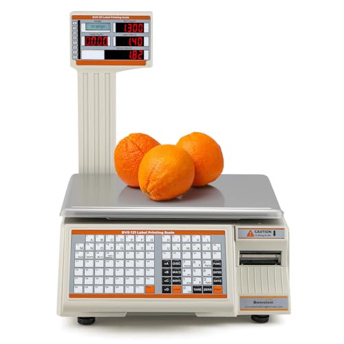 Bonvoisin Label Printing Scale Meat Retail Scale with Label Digital Printer for Food Price Barcode Printing Scale
