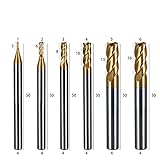 JIULI TOOL HRC60 Carbide End Mills Set Tungsten Steel Milling Cutter 4 Flutes 6pcs 1mm 2mm 3mm 4mm 5mm 6mm