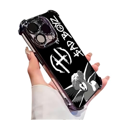 casecraze100 Sad Boyz Phone Case, Sad Boyz 4 Life Phone Case for iPhone 16 15 14 13 12 Pro Max 15 14 Plus Four Corners Cases001(14-Black)