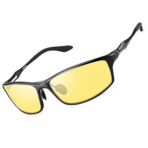 SOXICK Night Driving Glasses Men, Night Vision Glass for Driving Women Anti-glare Polarized Yellow Tinted