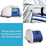 EliteShield ShieldAll Ultimate Teardrop Trailer Cover, Waterproof UV Protection Teardrop Travel Trailer Camper Cover Fits 10 Feet to 12 Feet Long, 6 Feet Wide Silver Color