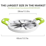 Extra Large Watermelon Slicer Cutter Comfort Silicone Handle,Home Stainless Steel Round Fruit Vegetable Slicer Cutter Peeler Corer Server for Cantaloup Melon,Pineapple,Honeydew,Get 12,As Seen On TV