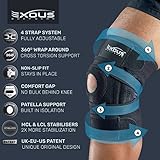 EXOUS BODYGEAR Knee Brace Meniscus Tear Support For Arthritis Acl, Mcl Pain Patented 4-way Adjustable Wraparound Strap Dual Side Stabilizer For Patella Stability Size [medium]