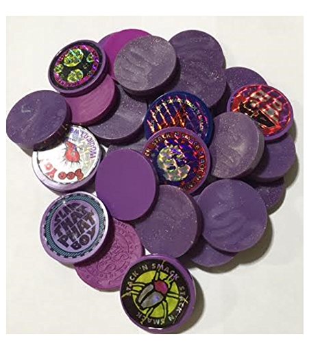 Set of 10 Assorted Purple Plastic Slammers for Pog or Milk Cap Game