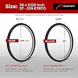 Fincci Set 26 x 2.125 Bike Tires Cupar pro 57-559 Foldable with Presta Valve Inner Tubes for MTB Hybrid City Bike Bicycle Cycle