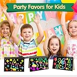 ZMLM Rainbow Scratch Party Favors Kids: Birthday Gifts Toy Bulk Scratch Art Notebook 24 Pack Birthday Goodie Bags Stuffers Girls Boys Art Craft Kit Pads Classroom Prizes School