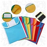 Lincia Book Bags for Classroom Nylon Book Pouch Bulk Reading Bags with Name Tag for Student Kids Store, School Work Reading Supplies, 11.8 x 9.8 Inch(32 Pcs)