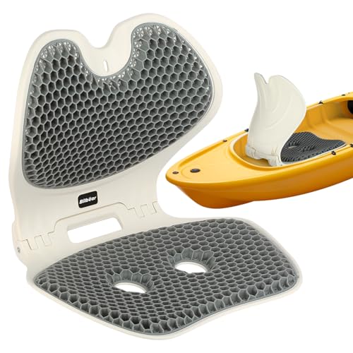 Bilbear Kayak Gel Seat Cushion with Back Support,Foldable Paddle Board Seat Posture Correction Gel Chair for Kayak Canoe,Fishing Boat