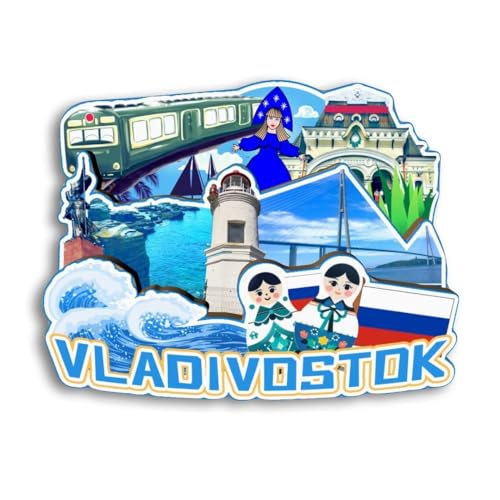 Quwsne Refrigerator Magnet Vladivostok Russia Fridge Magnet City Travel Souvenirs Tourist Gifts 3D Classic Landmarks Handmade Crafts Home Decoration -2525