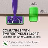 Reusable Floor Mop Pads - Swiffer Wet Jet Compatible Refills 2 Pack - Machine Washable, 12-inch Microfiber Mop Swiffer Wet Pads - Eco-Friendly Household Cleaning Supplies