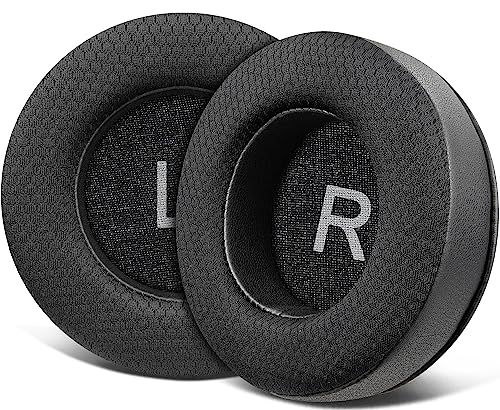 SOULWIT Mesh Fabric Earpads Replacement for AKG Pro Audio K52 K72 K92 M220 K240 K241 K242 K271 K272 K340 K550 K551 K553 S MKII MK2, Ear Pads Cushions with Noise Isolation Foam - Black