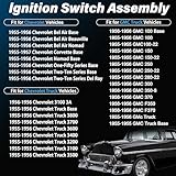 Ignition Switch with Lock Cylinder and Keys Compatible with 1955-1956 Chevrolet 150 210 Bel Air Nomad, for 1955-1956 GMC Trucks, for 1955-1957 Corvettes and for 1955-1959 Chevy Trucks