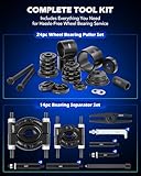 Orion Motor Tech 38pc 2-in-1 Bearing Press Kit, Front Wheel Bearing Removal Kit with Sliding Screws Sleeves, 5 T Wheel Bearing Separator Puller Set with 2" & 3" Jaws, Bearing Puller Tool Set with Case