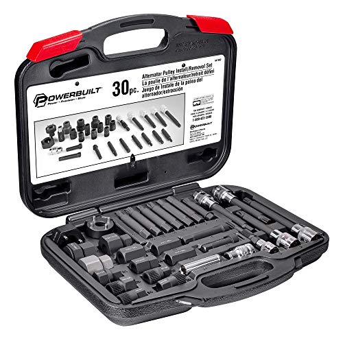 Powerbuilt Alternator Puller Kit, Specialty Tools Car Engine & Vehicle Drive Trains, Steering Pulley Installer, Spline Adapters, 30 Piece 647882