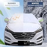 Hrozny Car Windshield Cover for Ice and Snow, SUV Half Car Cover Top with Reflective Straps, Winter Car Snow Cover Universal Fit for Most Cars (SUV)