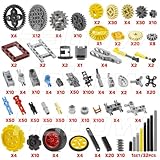 Habow 852pcs Technic-Parts Gears-Axle-Pin-Connector Compatible with Lego-Technic, Shock-Absorber Wheels Chain Link Frame Joints Differential Engine Kit. MOC Pieces for Toy Building Sets