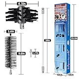 60 Feet Dryer Vent Cleaning Kit, Chrome Button Locking System, Extends Up to 60 Feet, Lint Remove, Dryer Duct Cleaning Kit, Dryer Vent Cleaner Kit with Bonus Drill Attachment, Lint Trap Brush