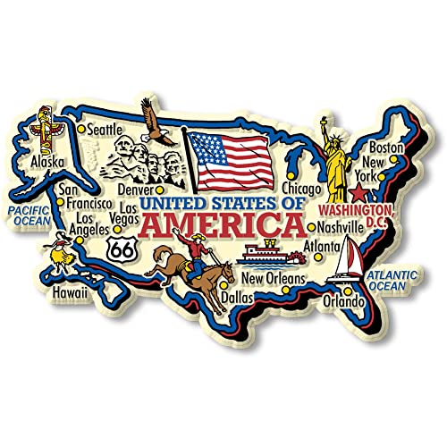 United States Jumbo Country Map Magnet by Classic Magnets, Collectible Souvenirs and Gifts Made in The USA