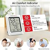 ThermoPro TP50 3 Pieces Digital Hygrometer Indoor Thermometer Room Thermometer and Humidity Gauge with Temperature Humidity Monitor