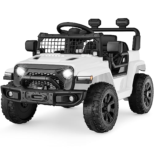 Best Choice Products 6V Kids Ride On Toy, Mini Truck, Electric Play Car w/Parent Remote Control, 4-Wheel Suspension, LED Lights, 2 Speeds, Functional Horn, 3.1MPH Max Speed - White