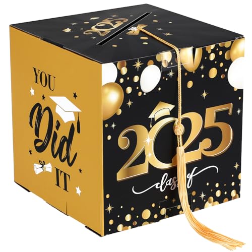 Operitacx Graduation Card Box, Class of 2025 Graduation Cap Box, Graduate Party Favors Congrats Grad Decorations