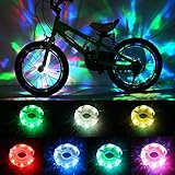 DAWAY Rechargeable Bike Wheel Lights - A16 Cool Led Kids Bicycle Spoke Lights, 2 Tire Pack, Safety Hub Accessories for Boys Girls Adults, Waterproof, Super Bright, Fun Cycling Gifts