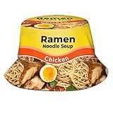 Funny Ramen Bucket Hat Instant Ramen Noodle Unisex Bucket Hat Summer Travel Beach Sun Hats Outdoor Cap