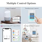 LANBON LCD 1/2/3 Gang Smart Light Switch 3 Way for Whole House, LCD Magic Panel by WiFi Mesh Never be Offline, Mesh Wi-Fi Smart Switch Works with Alexa&Google Home, Neutral Wire Required,L8-HS-White