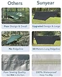 Sunyear Camping Hammock with Net & Rain Fly - Double & Single Hammock with House-Like Net- Easy Setup & Pack, Lightweight & Portable, Perfect for Hiking, Backpacking, Outdoor Sleeping